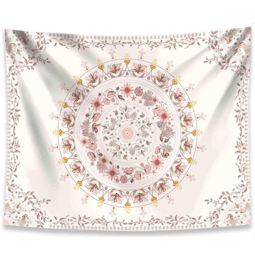 Floral Hippie Tapestry Symmetrical Indie Boho Wall Home Teen Dorm Decor/Backdrop - Picture 4 of 5